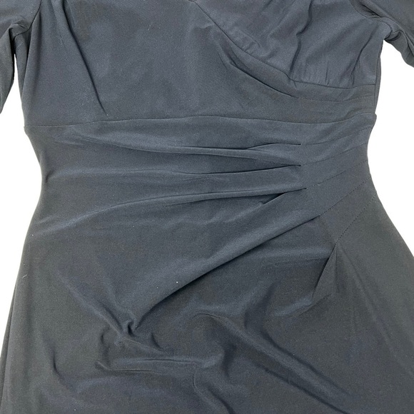 R&M Richards Blue Ruched 3/4 Sleeve Maxi Gown Rhinestone Size 10P NWT Elegant - Picture 12 of 15